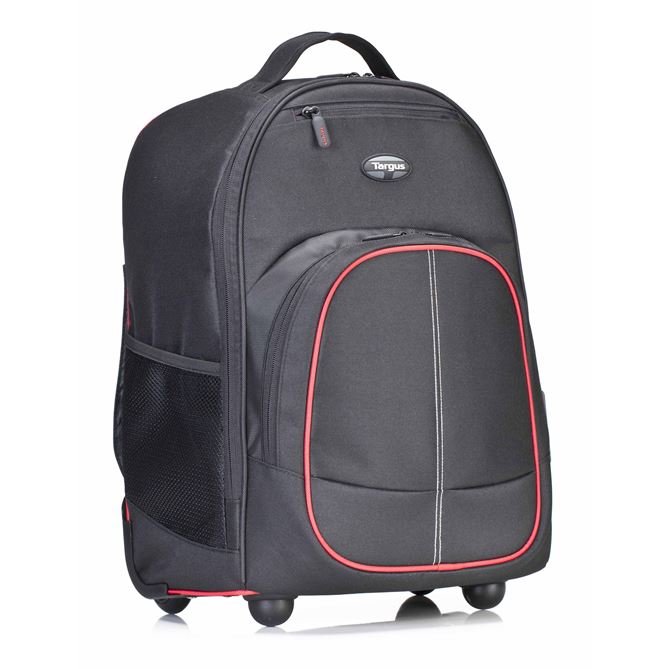 16” Compact Rolling Backpack - TSB75001US - Black/Red Accent: Rollers ...