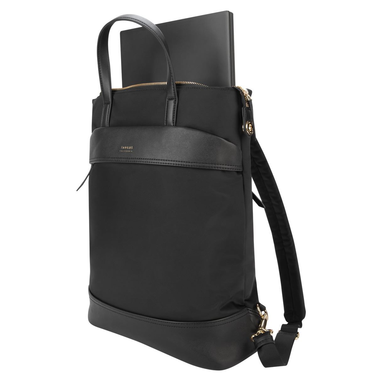 Newport 15 Laptop Convertible Tote Backpack - Black
