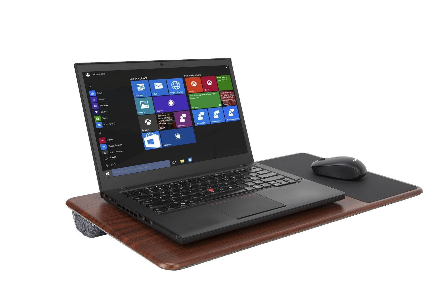 All Purpose Laptop Desk With Mouse Pad 15 6 Black Brown